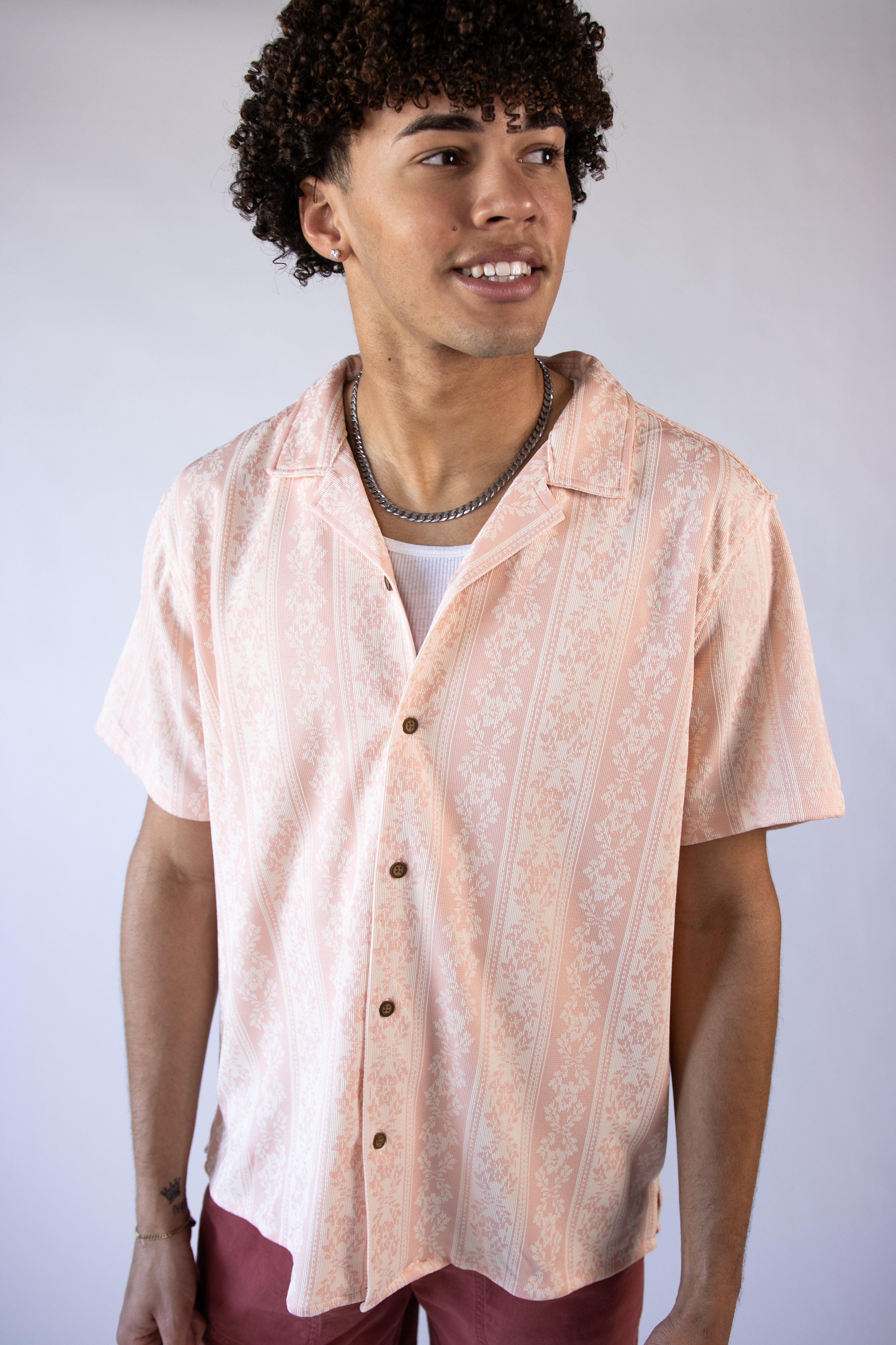 Floral Wallpaper Button Up Shirt