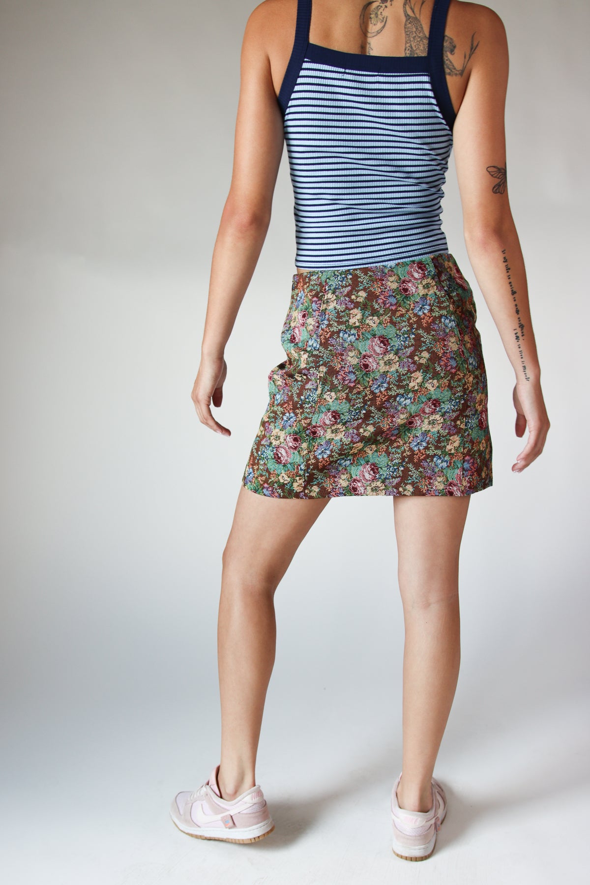Floral Tapestry Mini Skirt