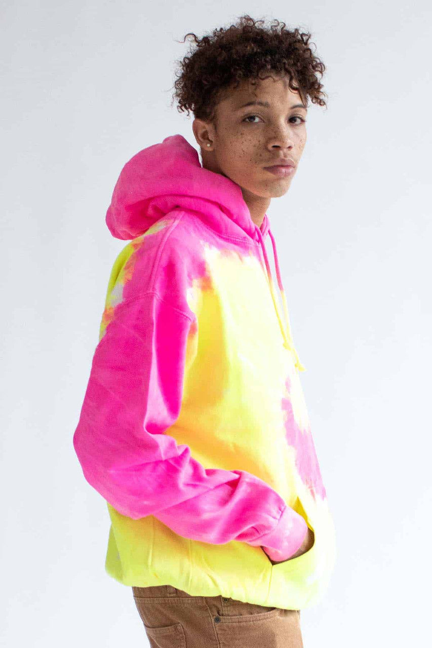 Fluorescent Swirl Tie Dye Hoodie
