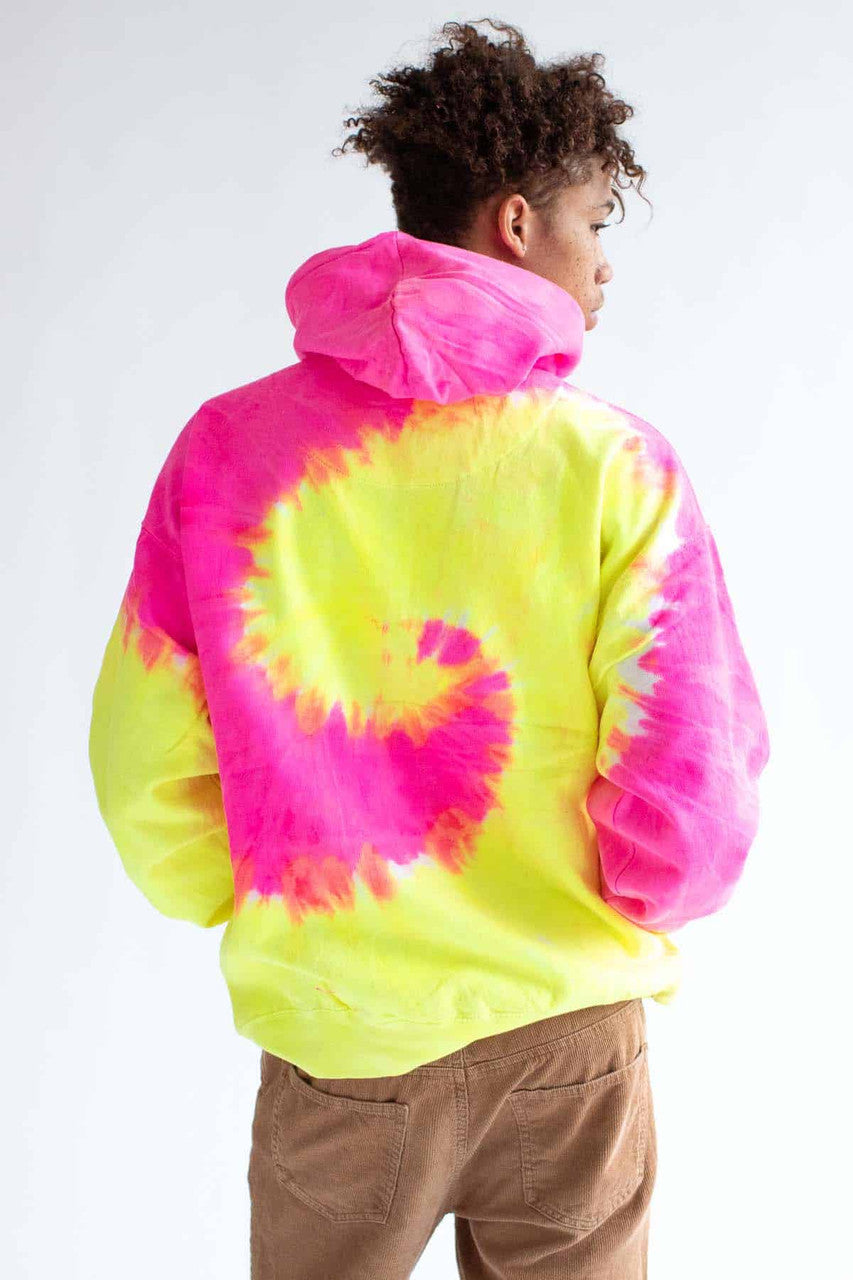 Fluorescent Swirl Tie Dye Hoodie