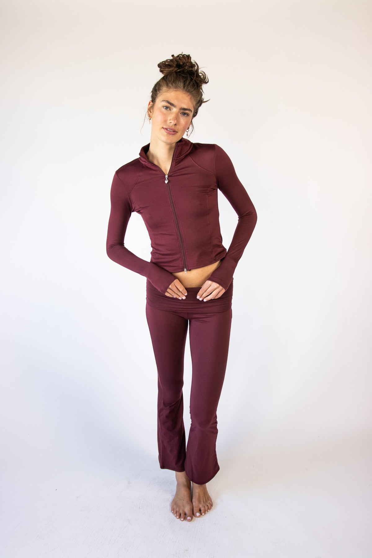 Foldover Fleece Lined Flare Leggings
