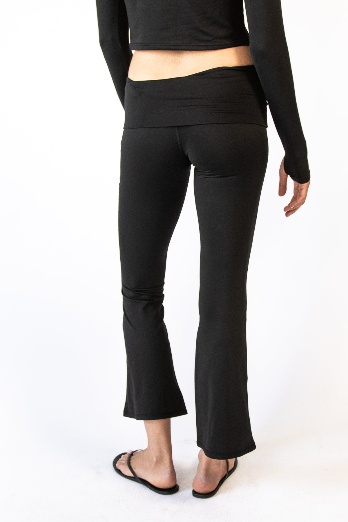 Foldover Fleece Lined Flare Leggings