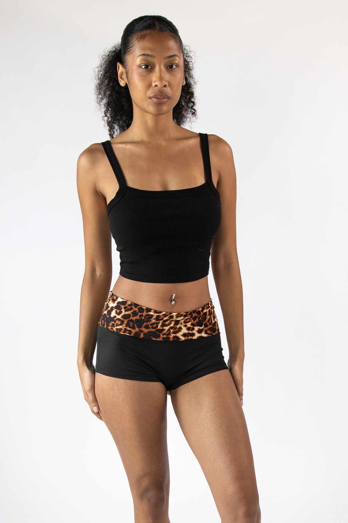 Patterned Fold Over Shorts