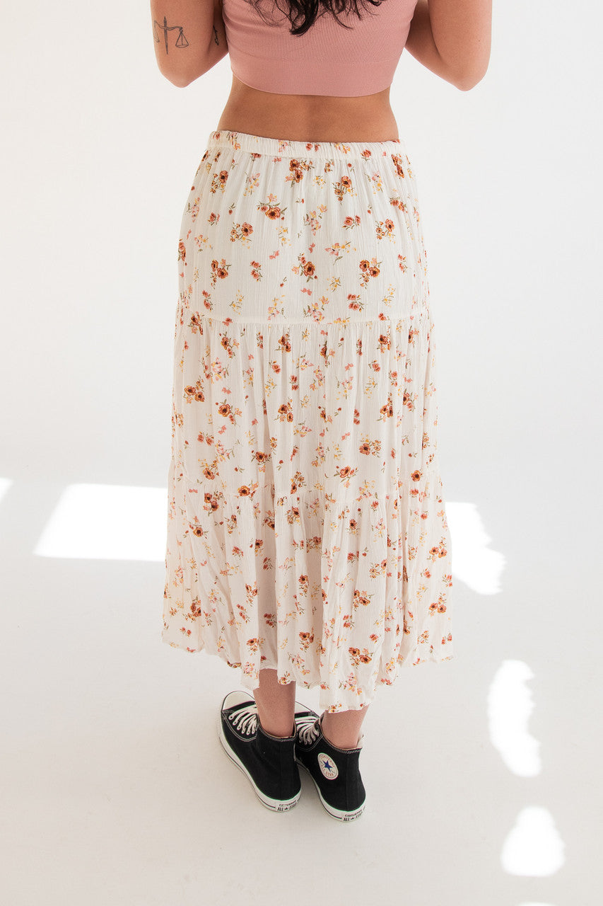 Floral Tiered Maxi Skirt 735