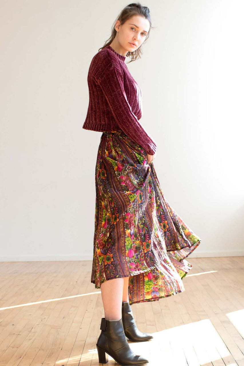 Fruit Print Hippie Skirt