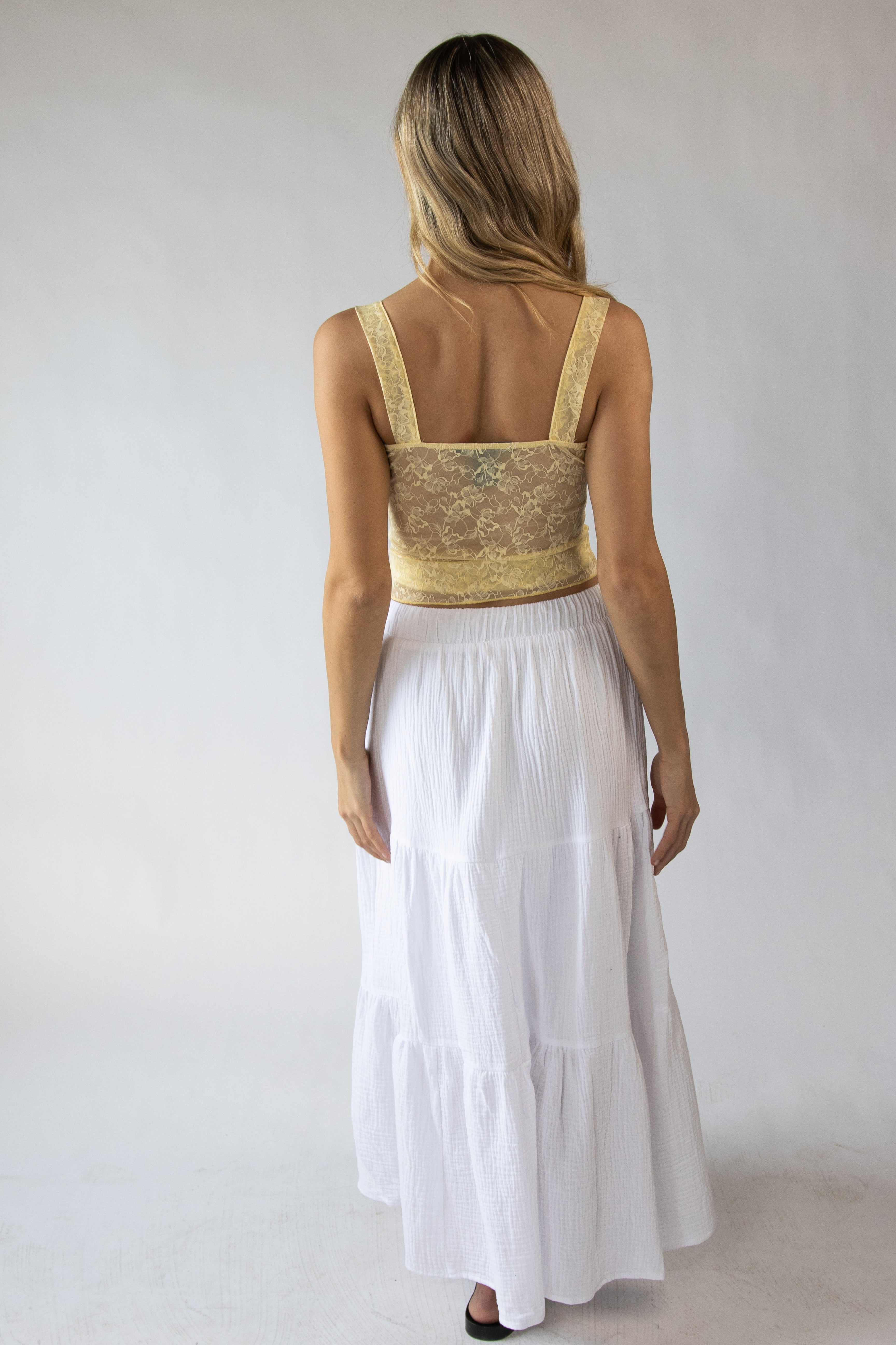 Gauze Tiered Maxi Skirt