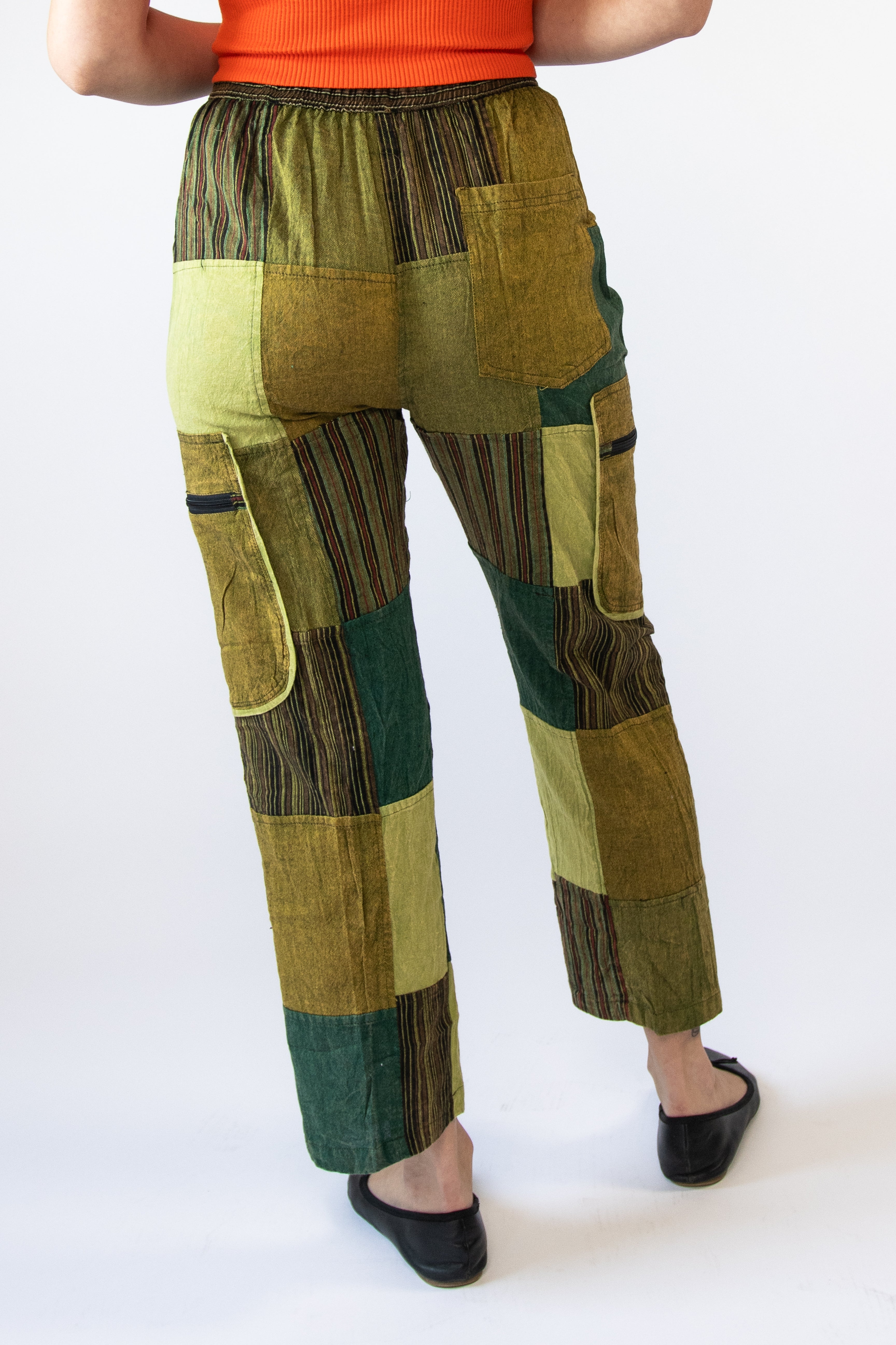 Going Green Zip Pocket Patchwork Pants