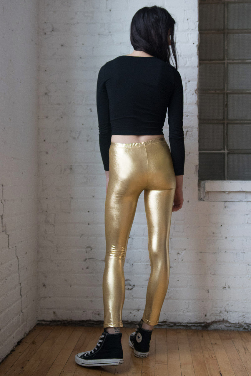 Gold Metallic Leggings