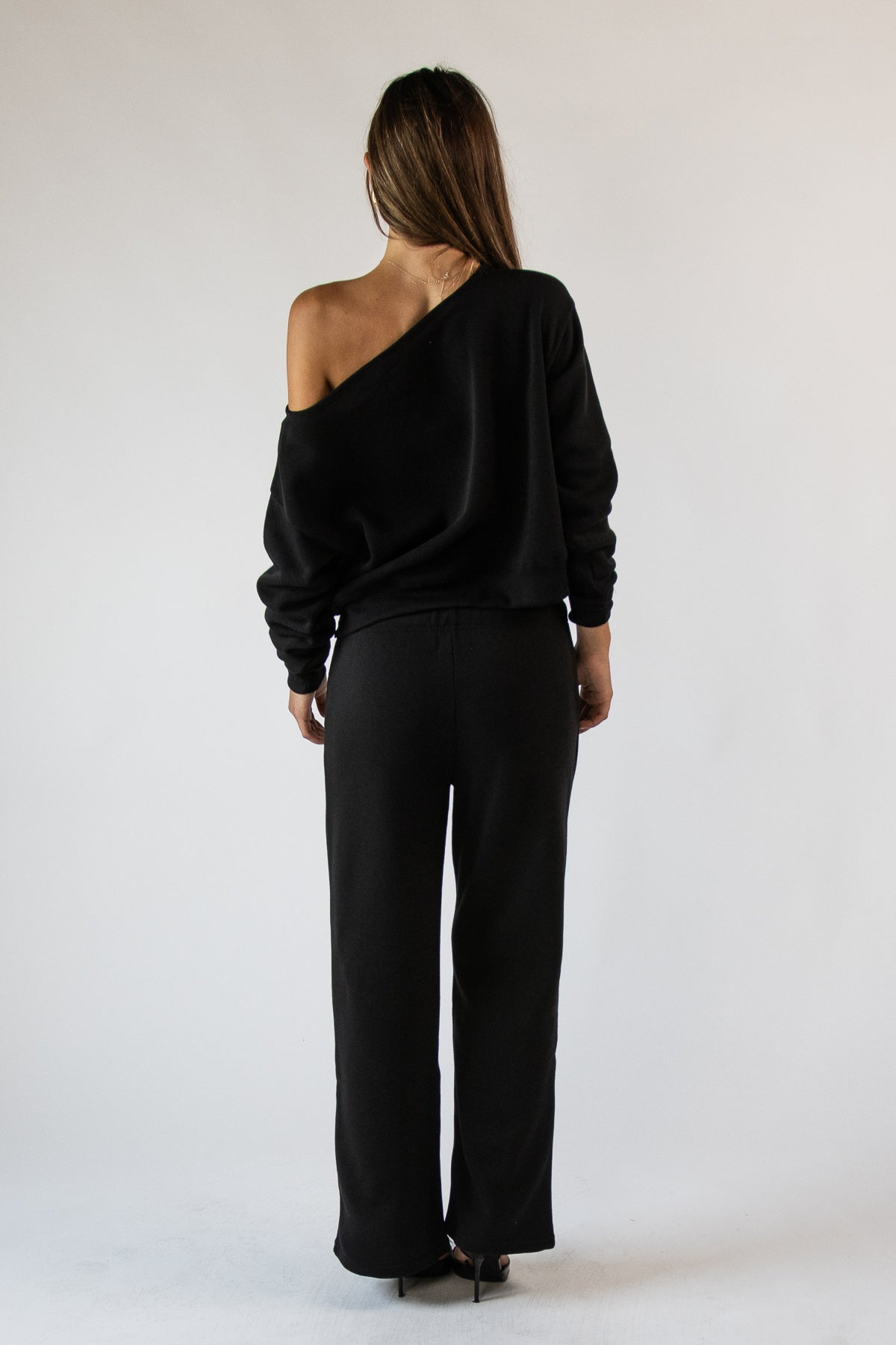 Graphic Applique Boatneck Sweatshirt