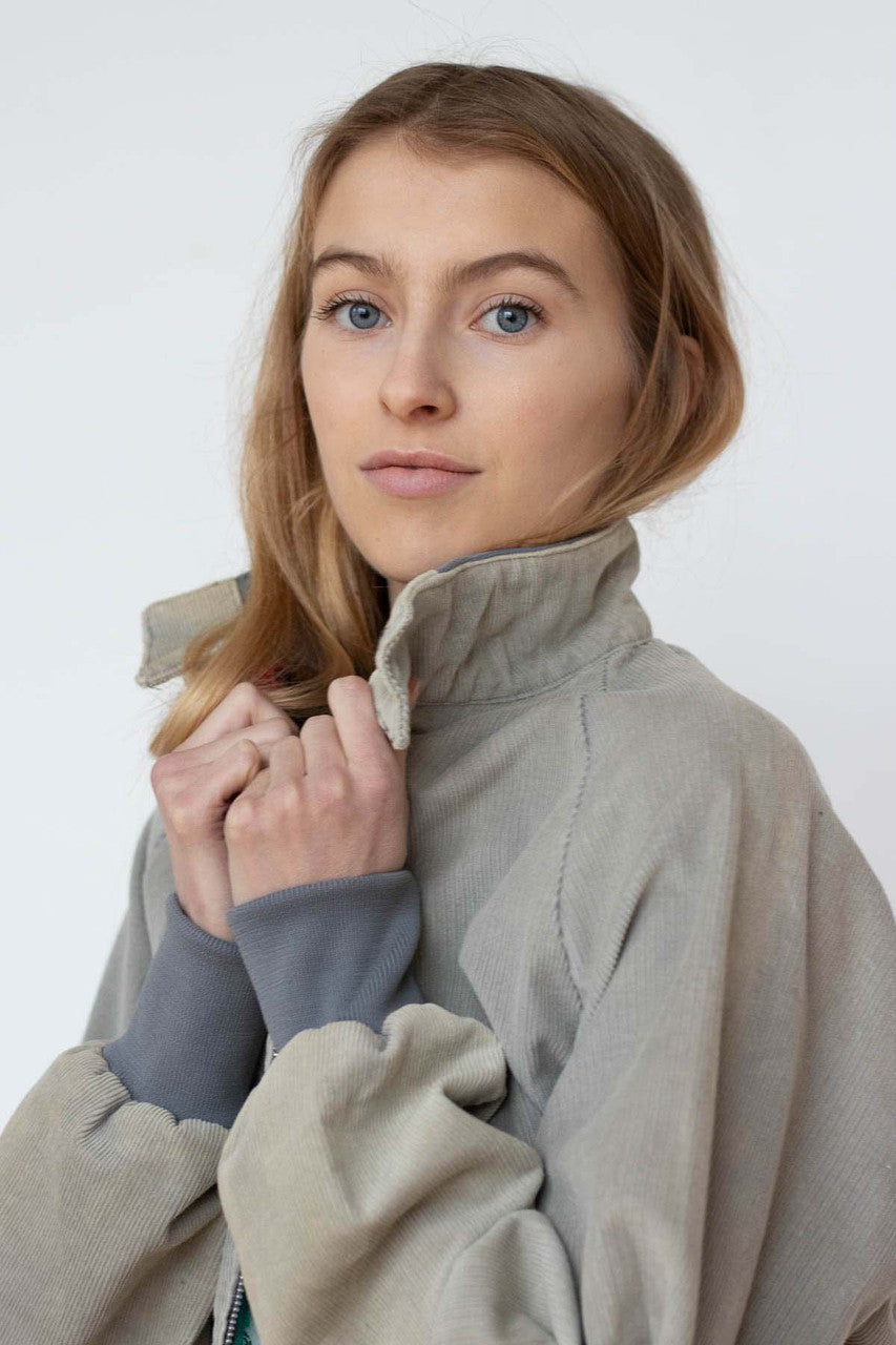 Grey Corduroy Harrington Jacket