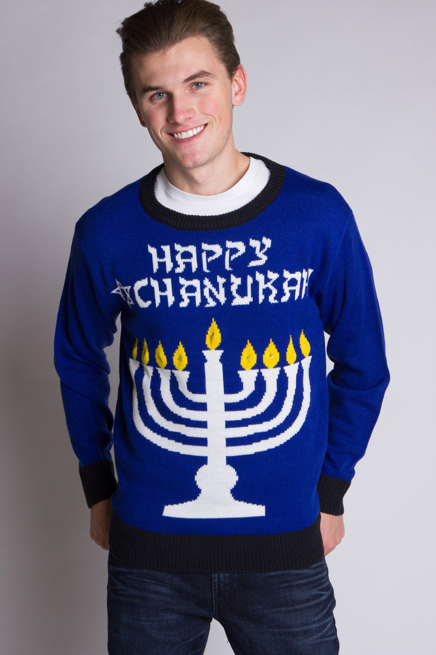 Happy Chanukah Menorah Lightup Sweater