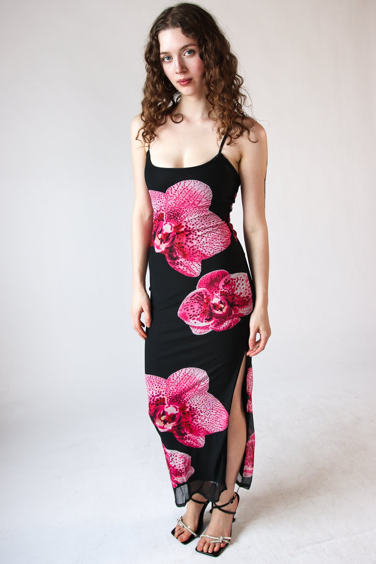 Hibiscus Mesh Maxi Dress