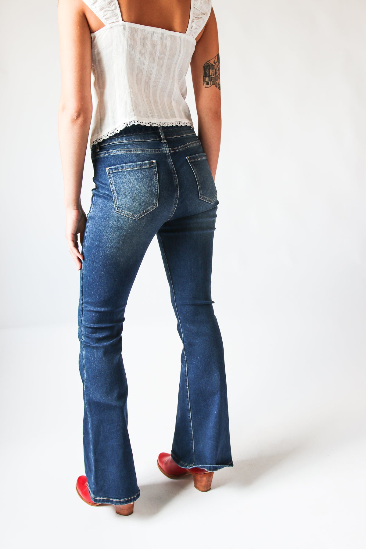 High Rise Belted Flares