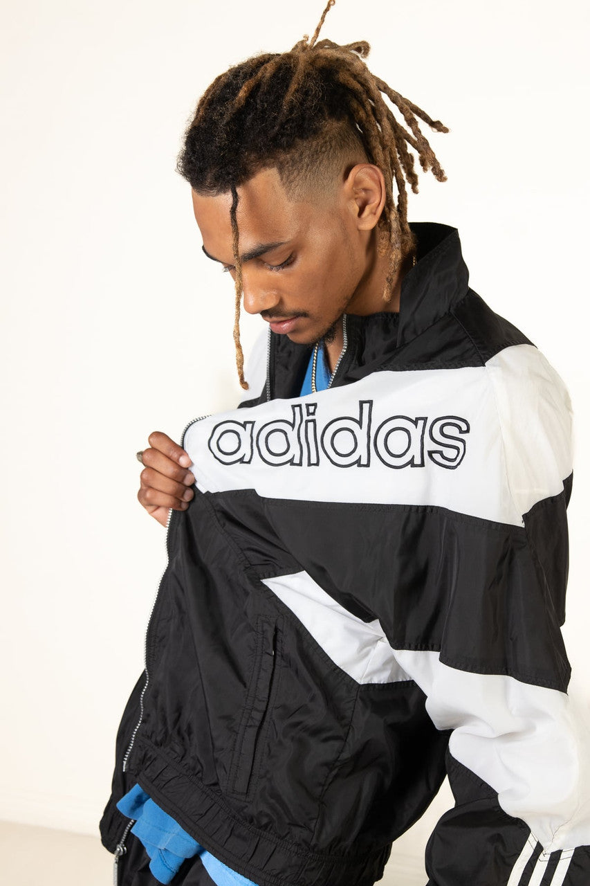 Black & White Adidas Windbreaker