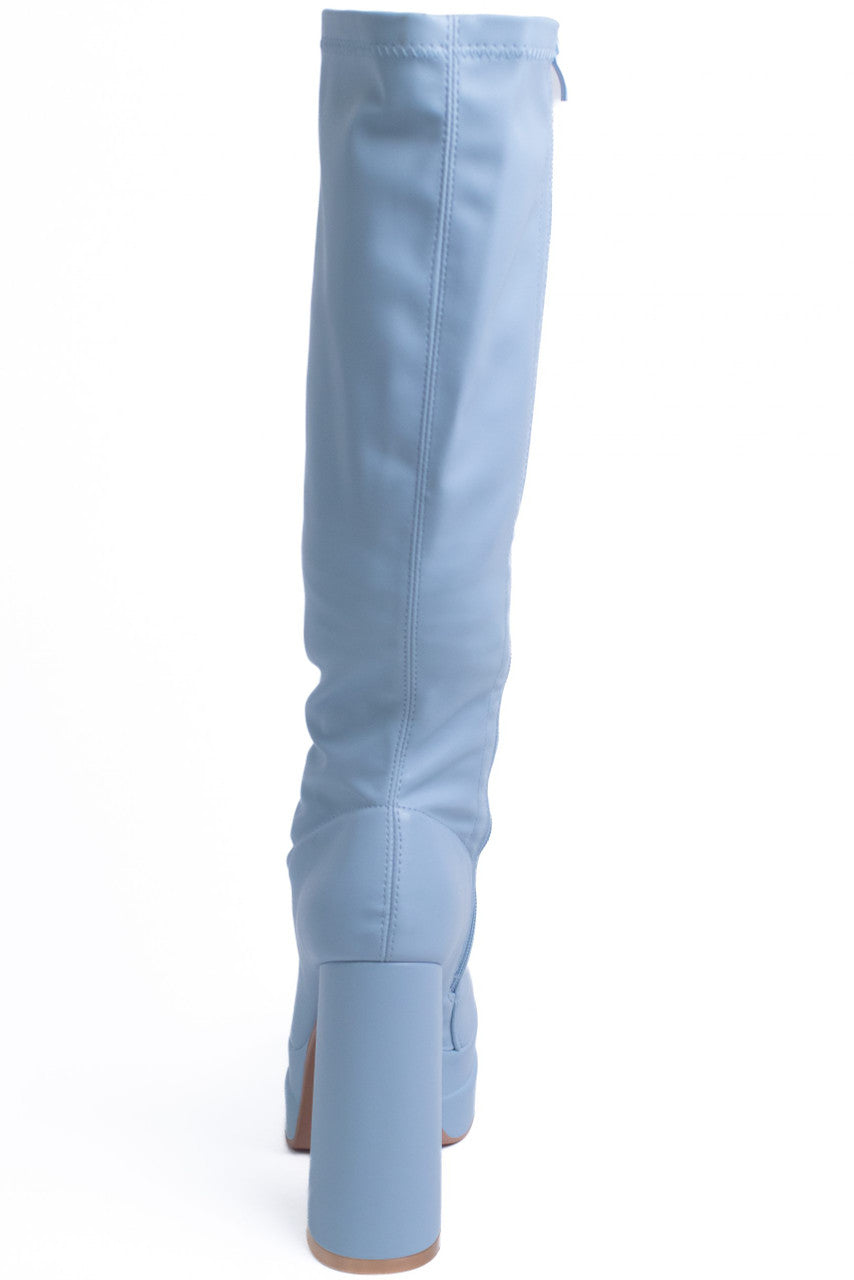 Blue Chunky GoGo Boots