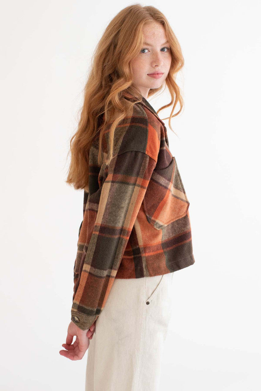 Oversized Rust Plaid Jacket