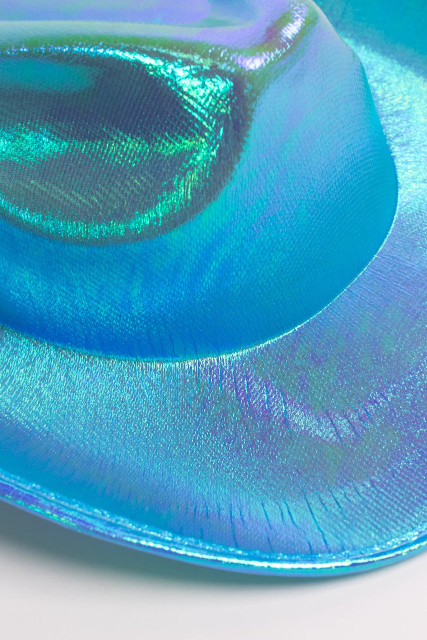 Turquoise Iridescent Cowboy Hat