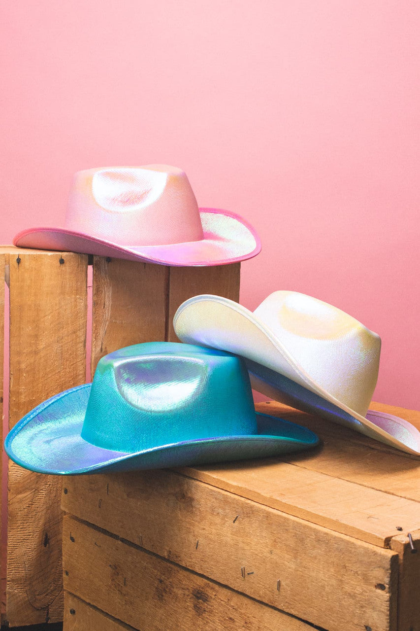 White Iridescent Cowboy Hat