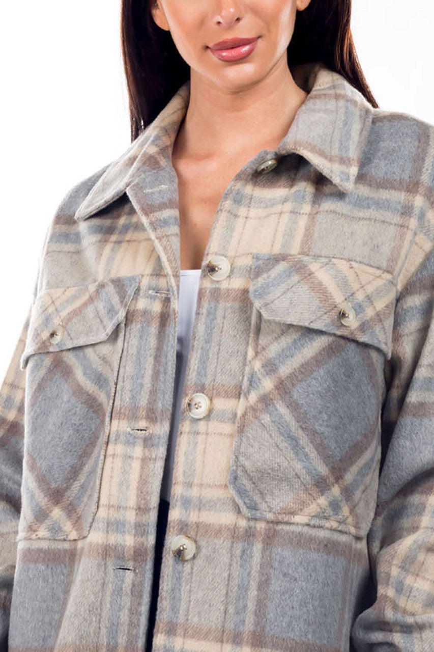 Sand Plaid Shacket