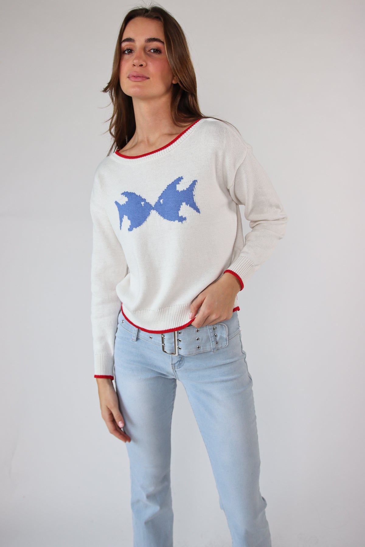 Kissing Fish Knit Sweater