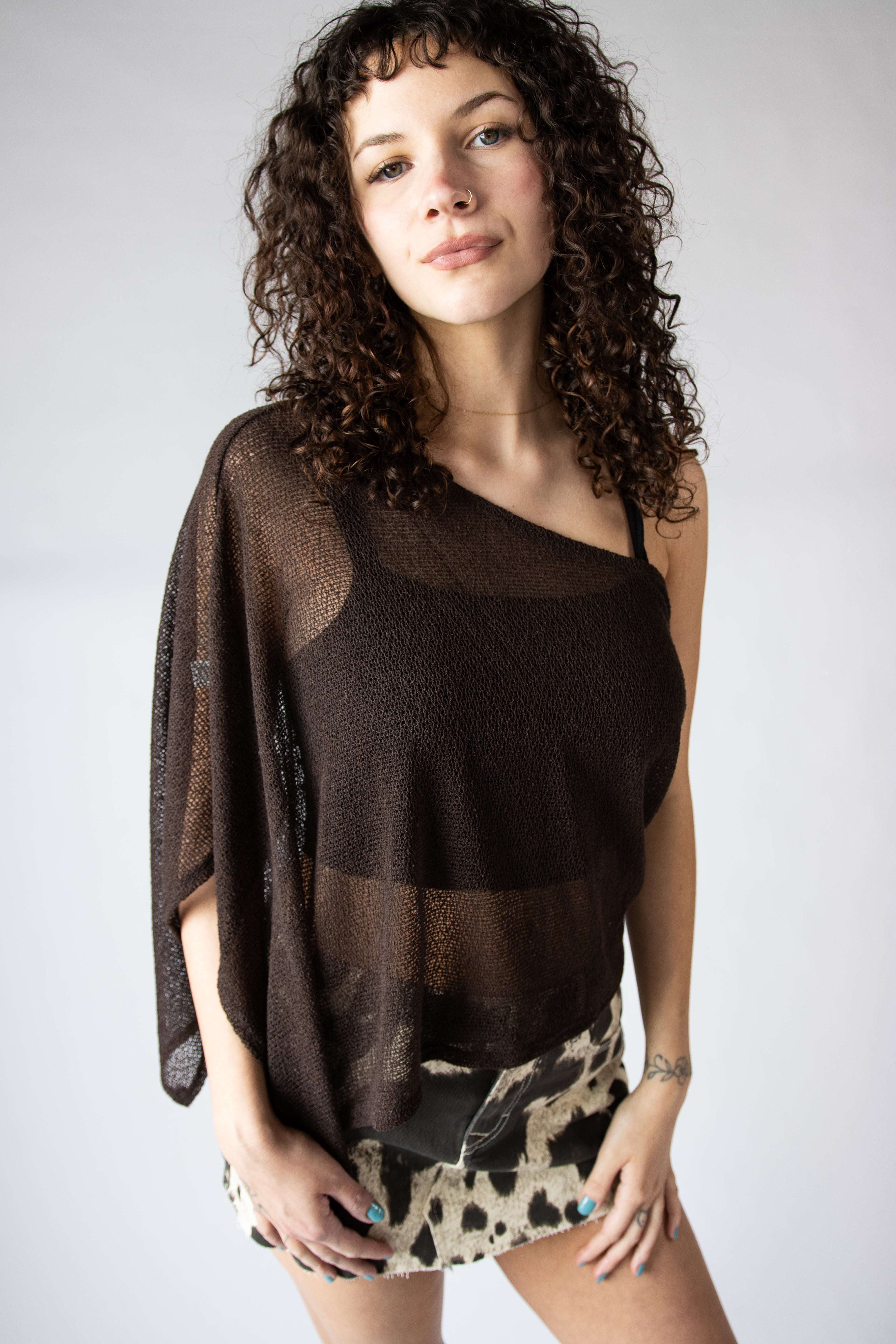 Open Knit Lightweight Poncho