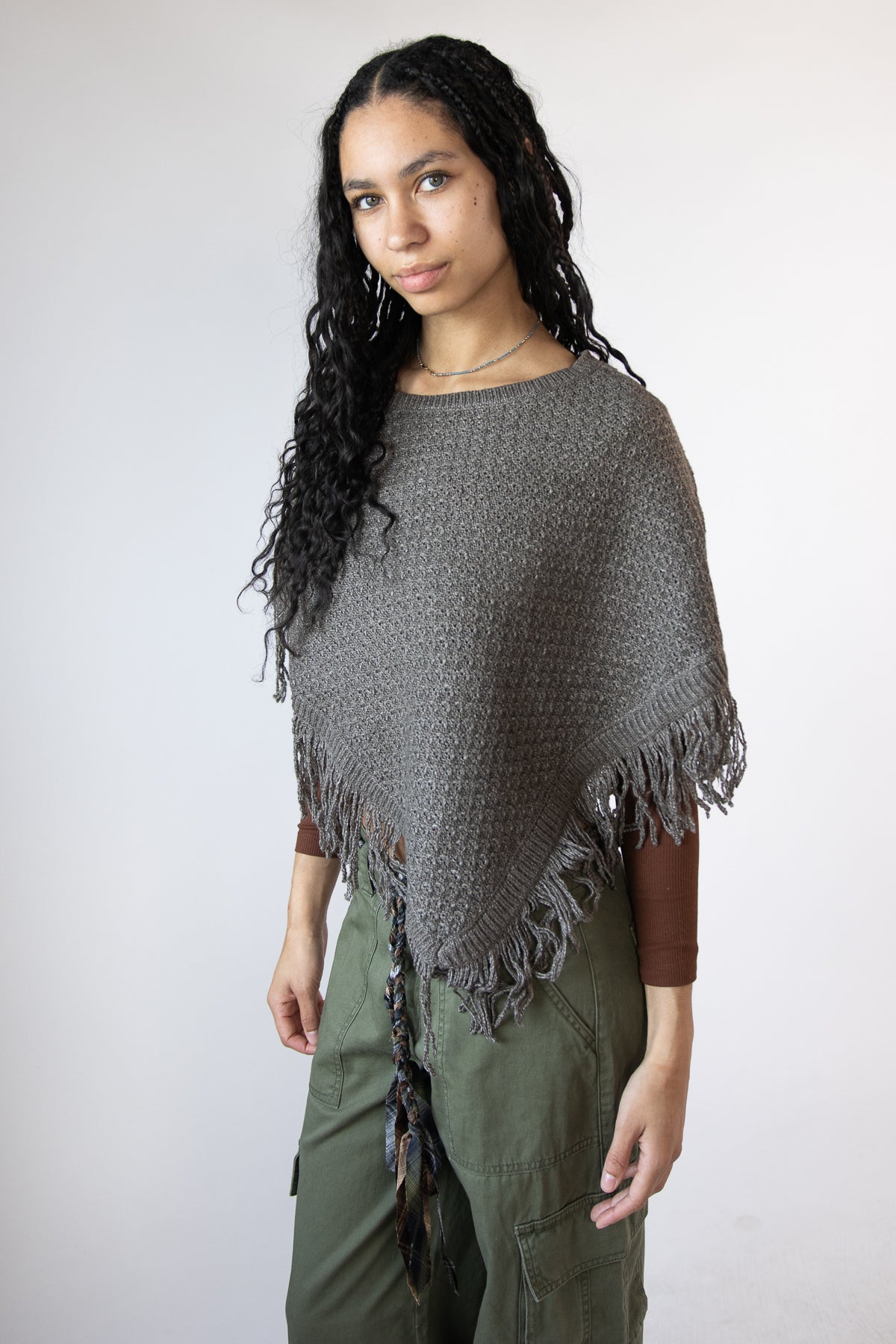 Fringe Hem Poncho