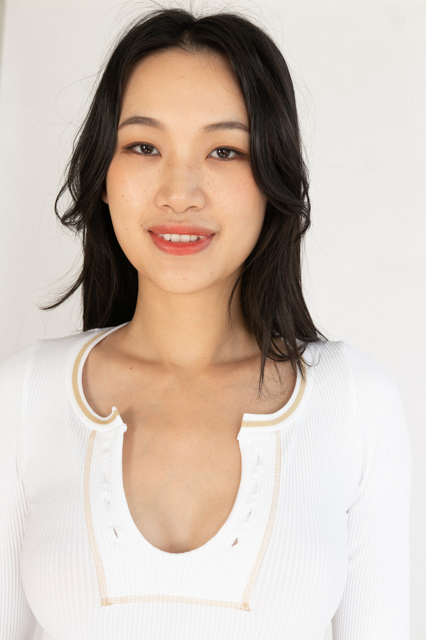 Sporty Notch Neck Long Sleeve Shirt