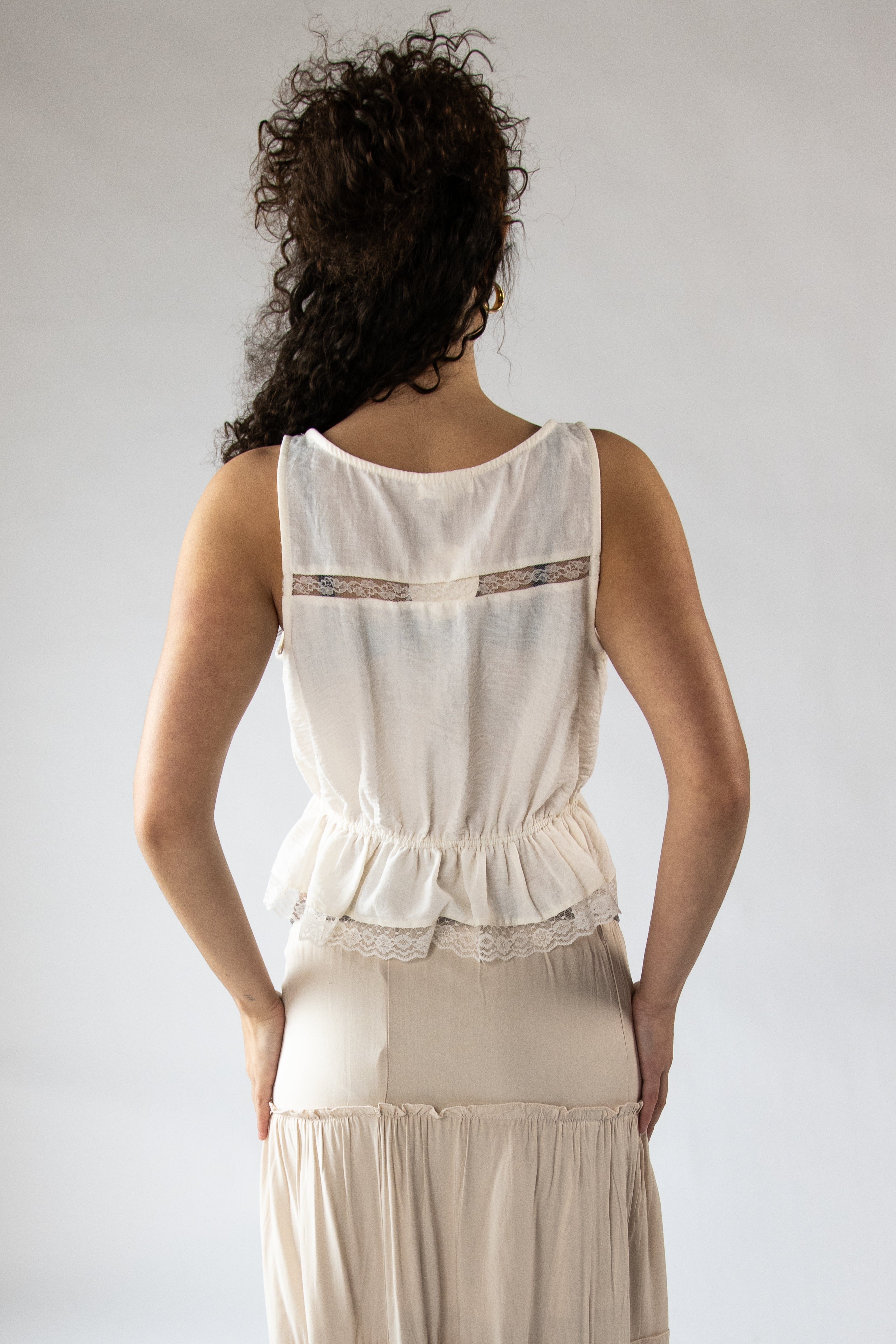 Lace Peplum Top
