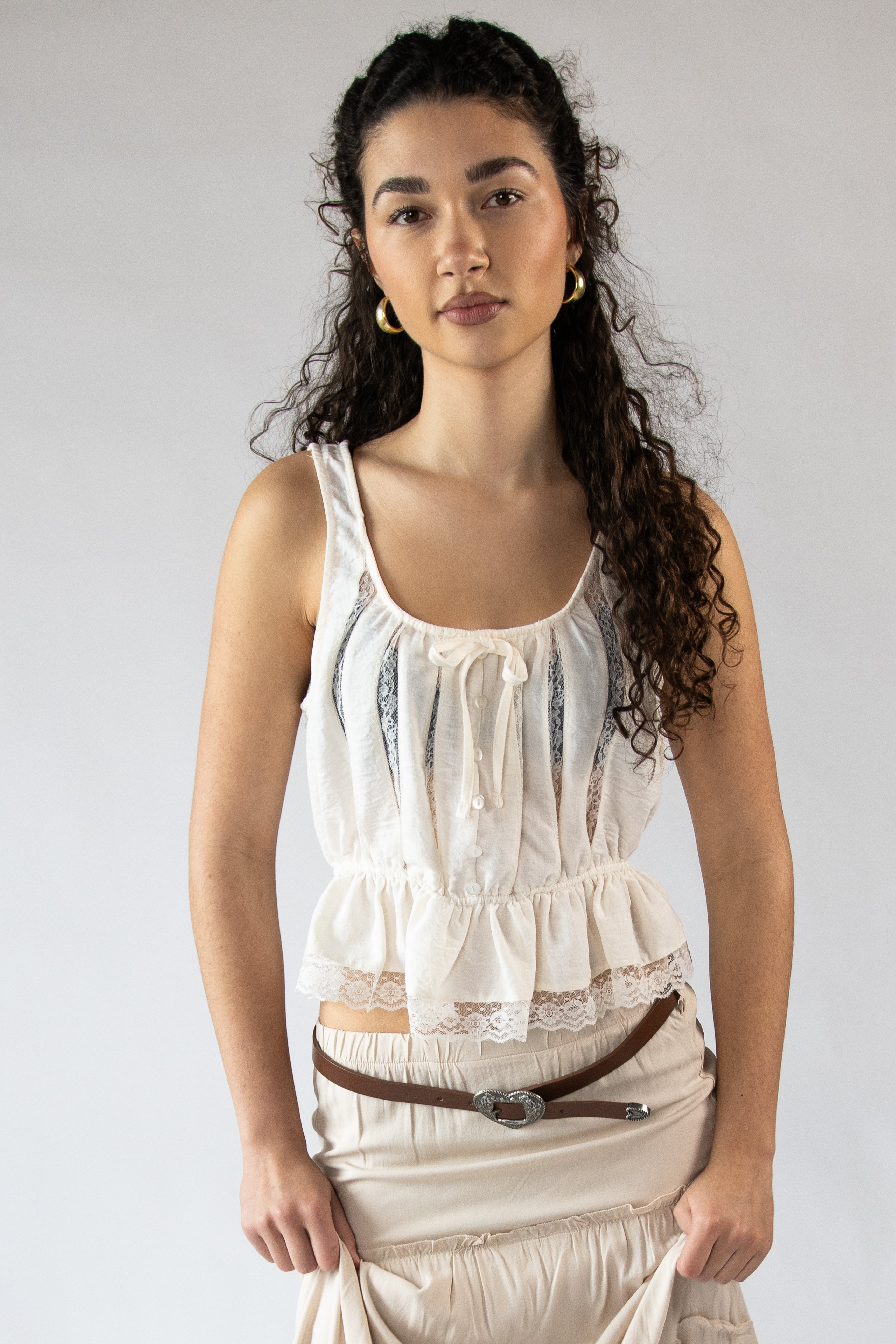Lace Peplum Top
