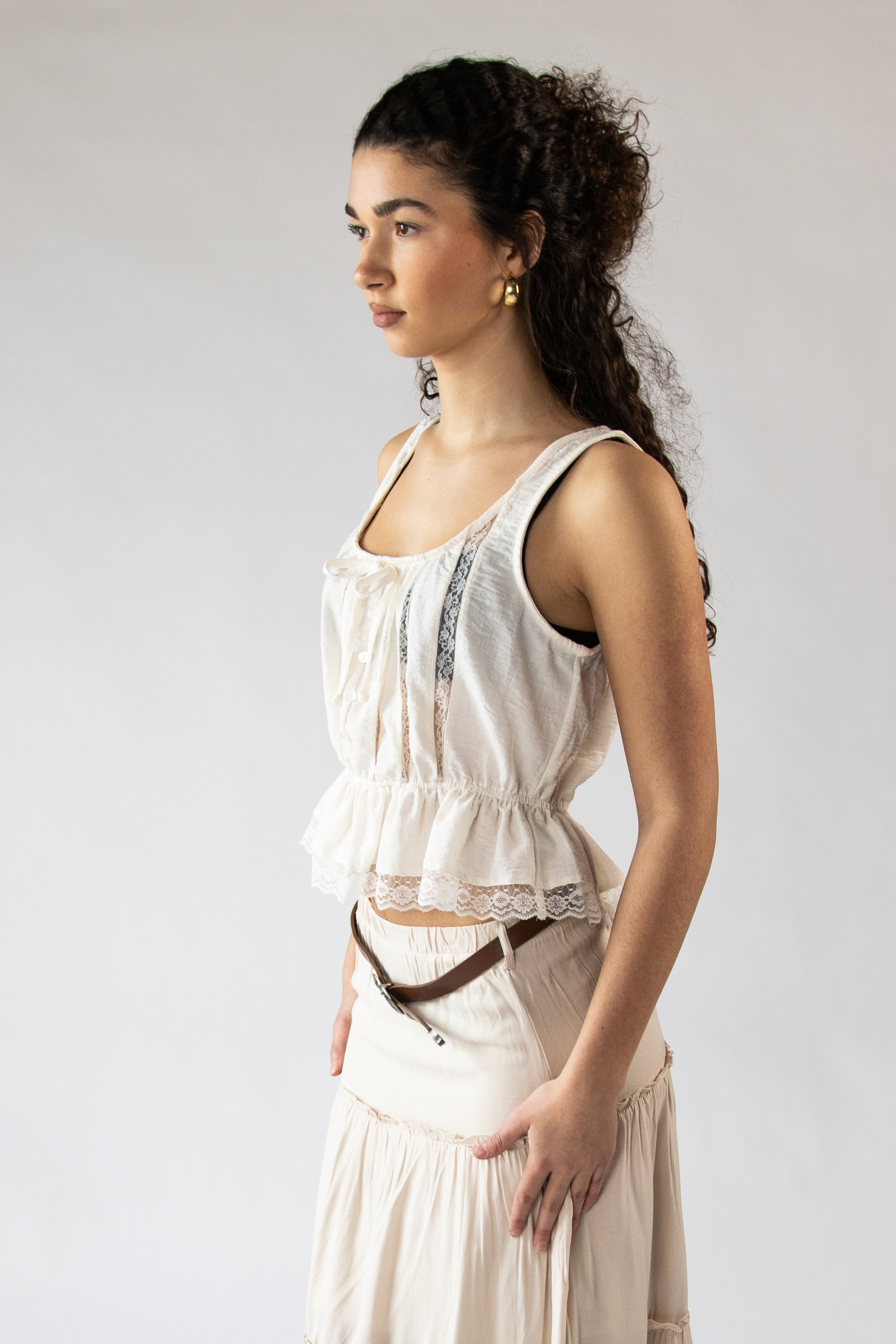 Lace Peplum Top