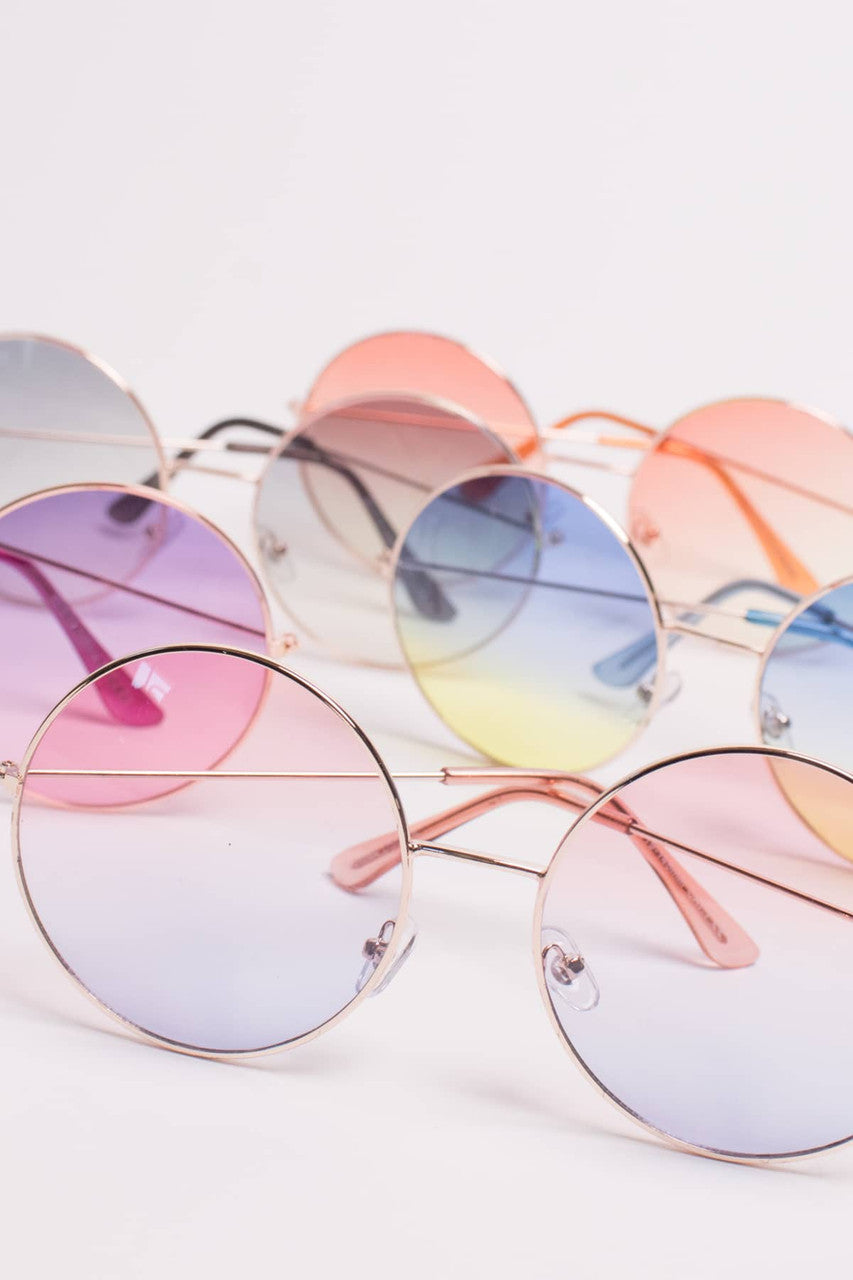 Large Ombre Circle Sunglasses