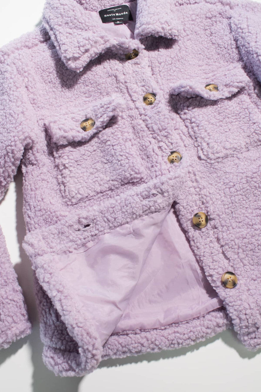 Lavender Sherpa Shacket