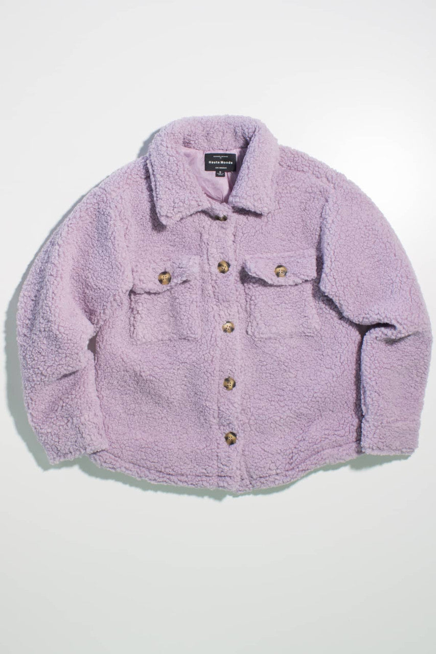 Lavender Sherpa Shacket