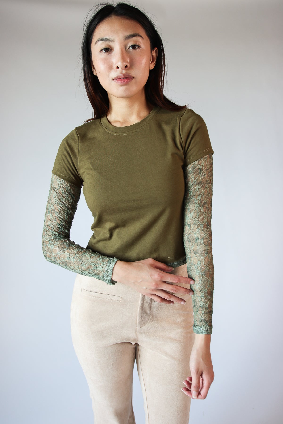 Layered Lace Long Sleeve Tee