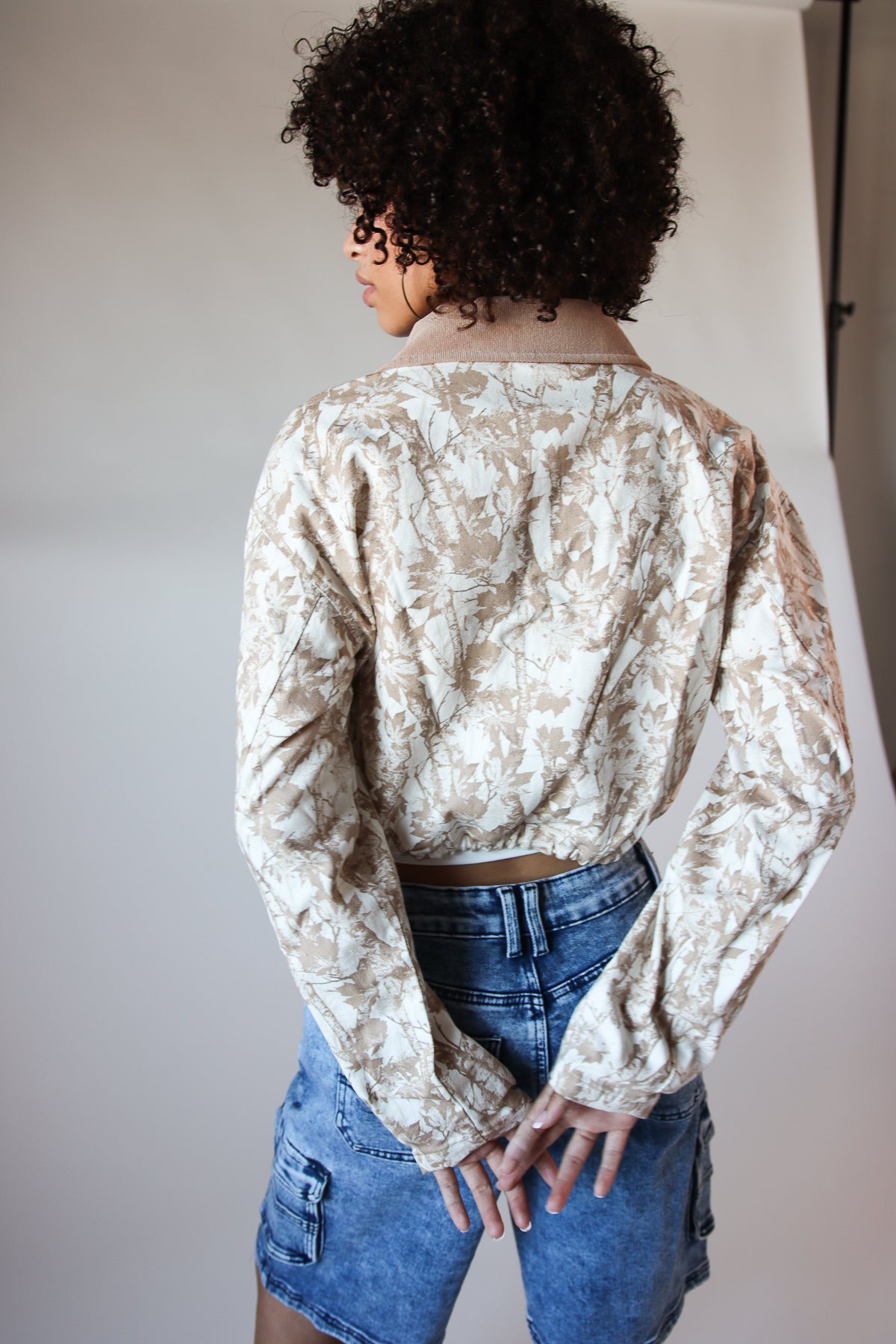 Camo Cropped Barn Jacket Back