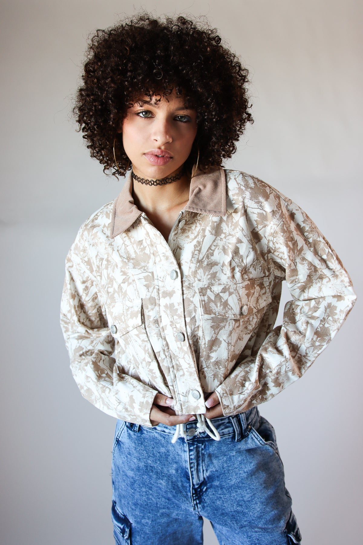 Camo Cropped Barn Jacket
