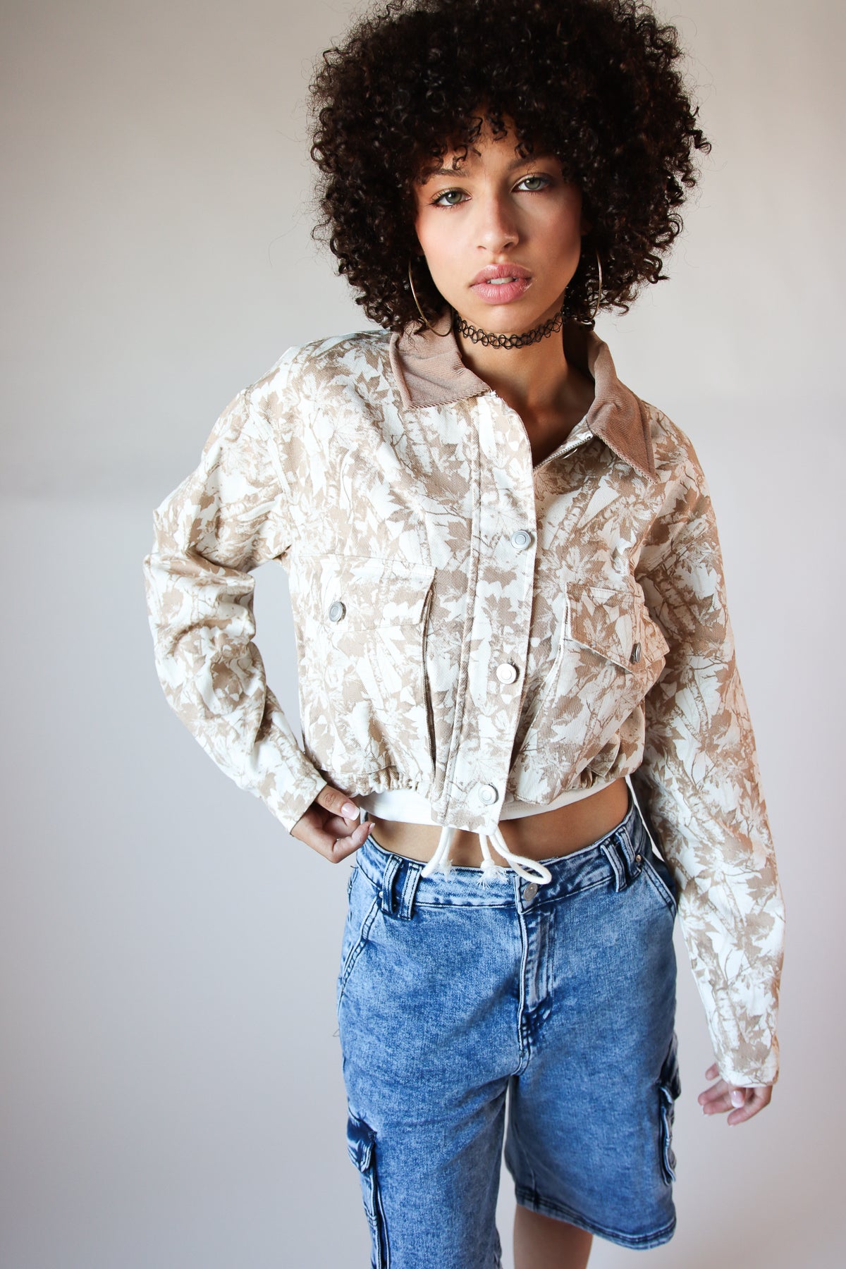 Camo Cropped Barn Jacket