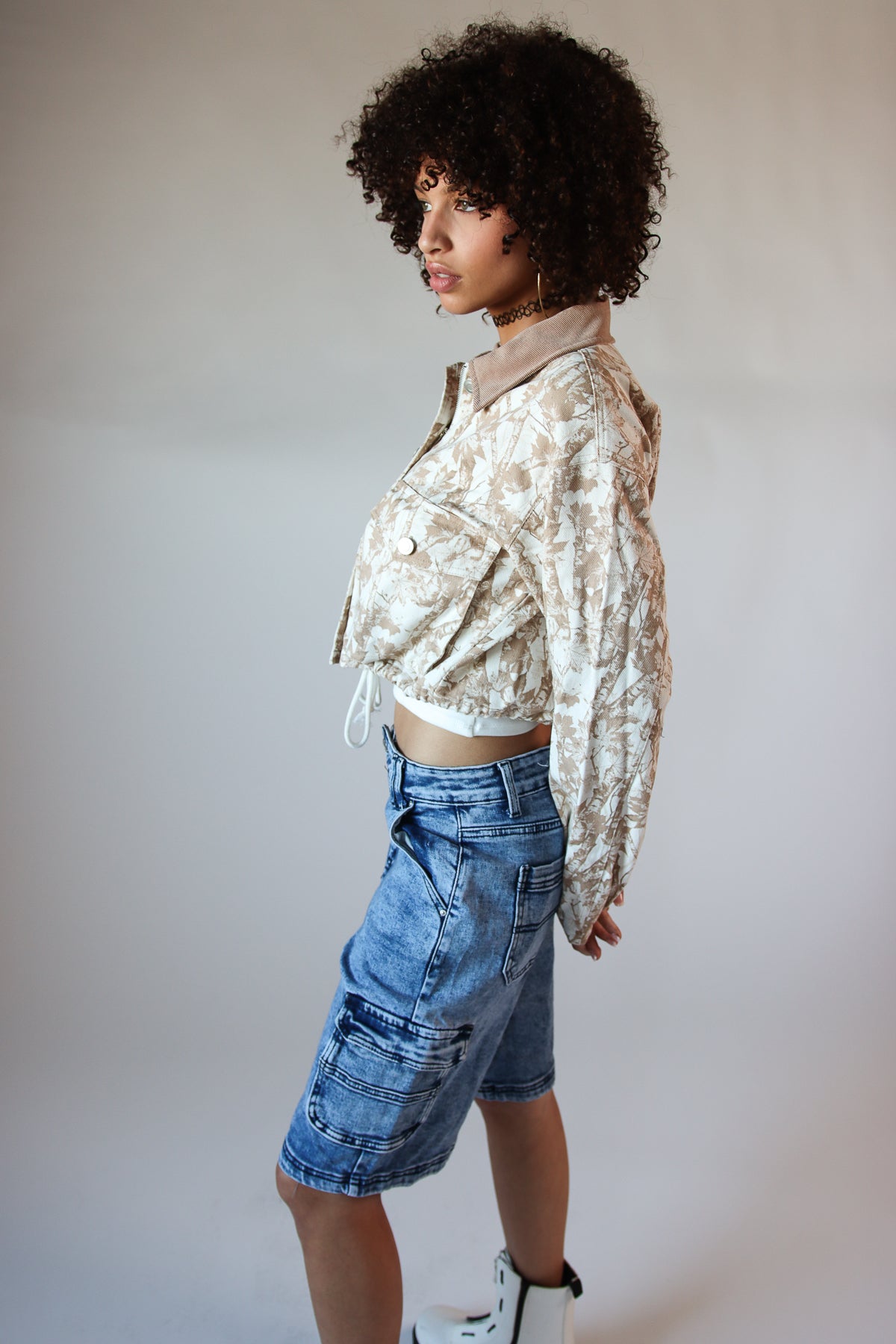 Camo Cropped Barn Jacket Side