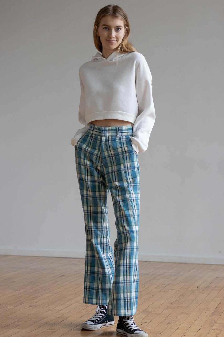 Light Blue Plaid Pants