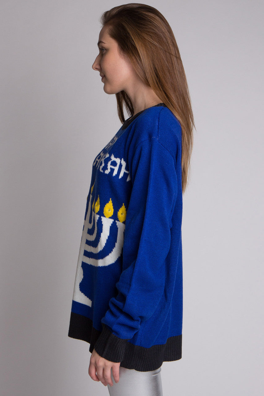 Happy Chanukah Menorah Lightup Sweater