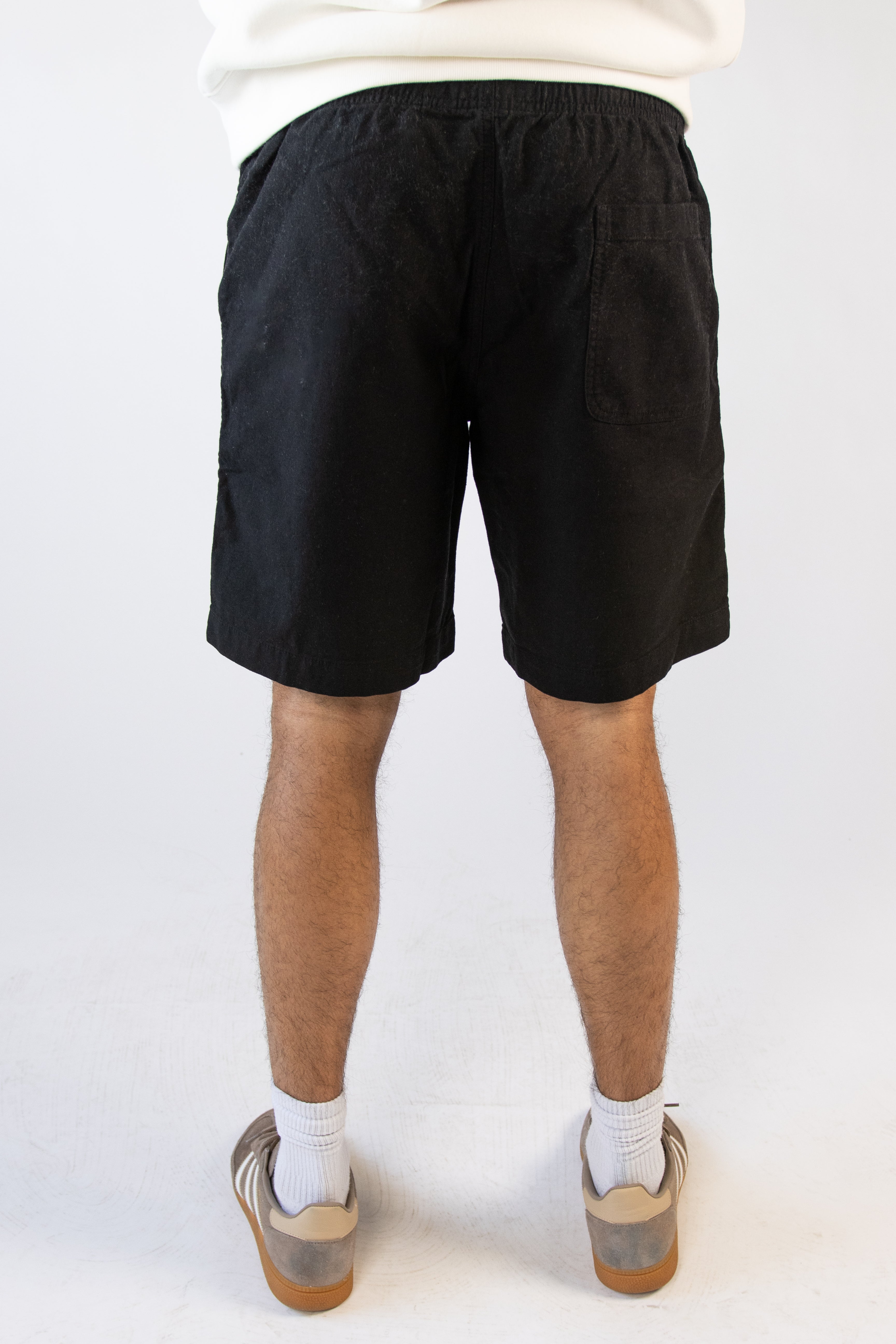 Linen Cotton Blend Pull On Shorts