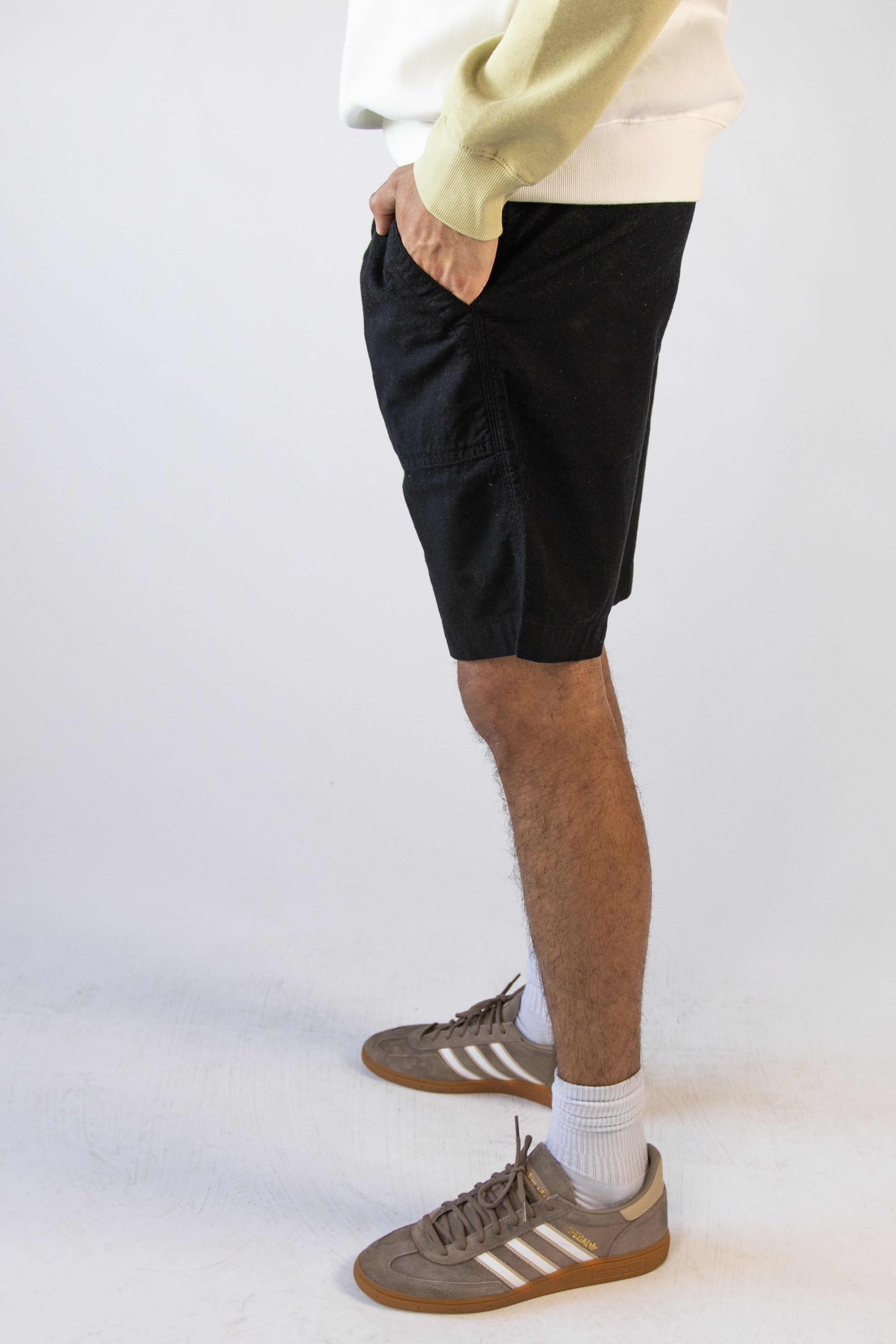 Linen Cotton Blend Pull On Shorts