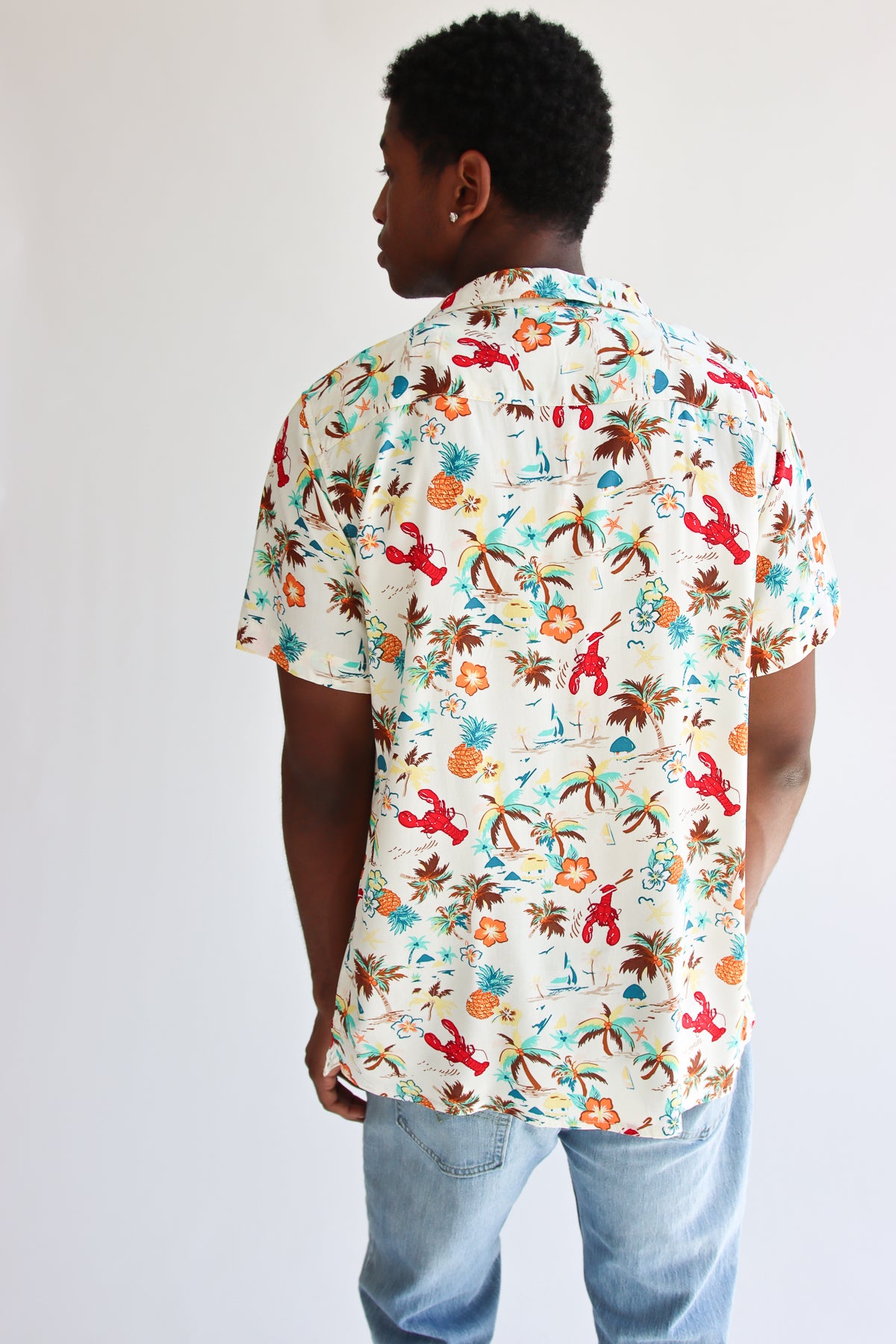 Lobster Island Print Button Up