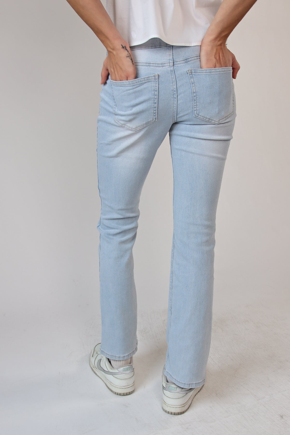 Low Rise Bootcut Belted Jeans