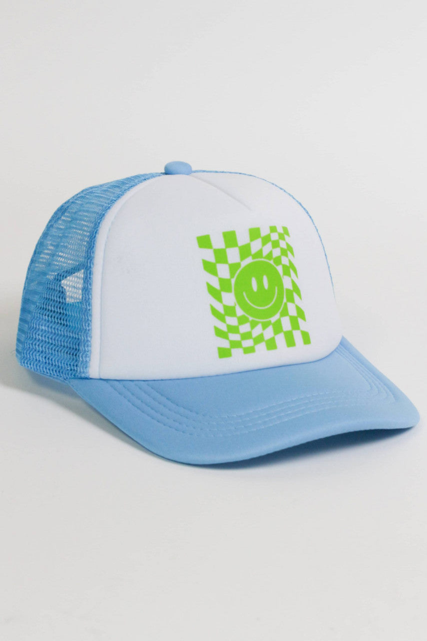 Checker Smiley Trucker Hat