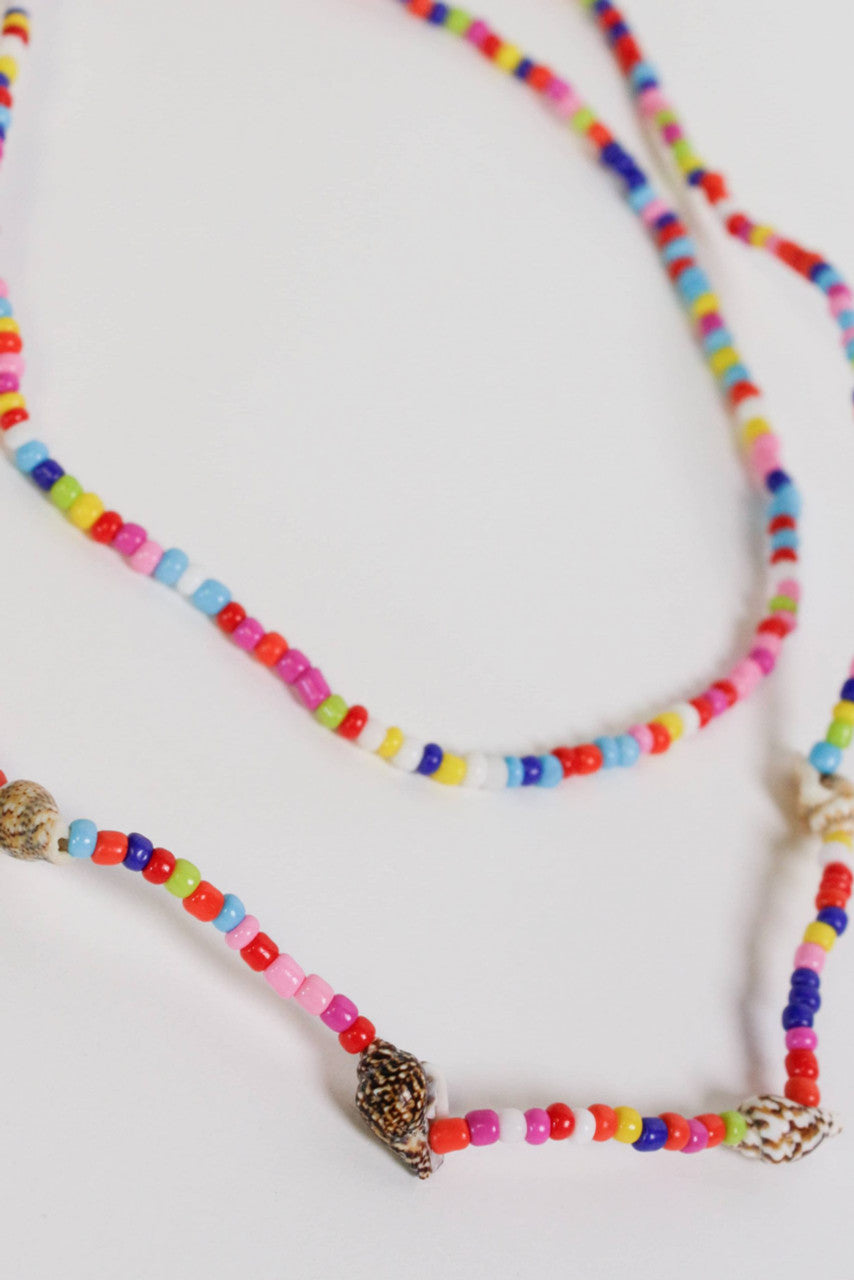Multicolor Bead & Shell Necklace