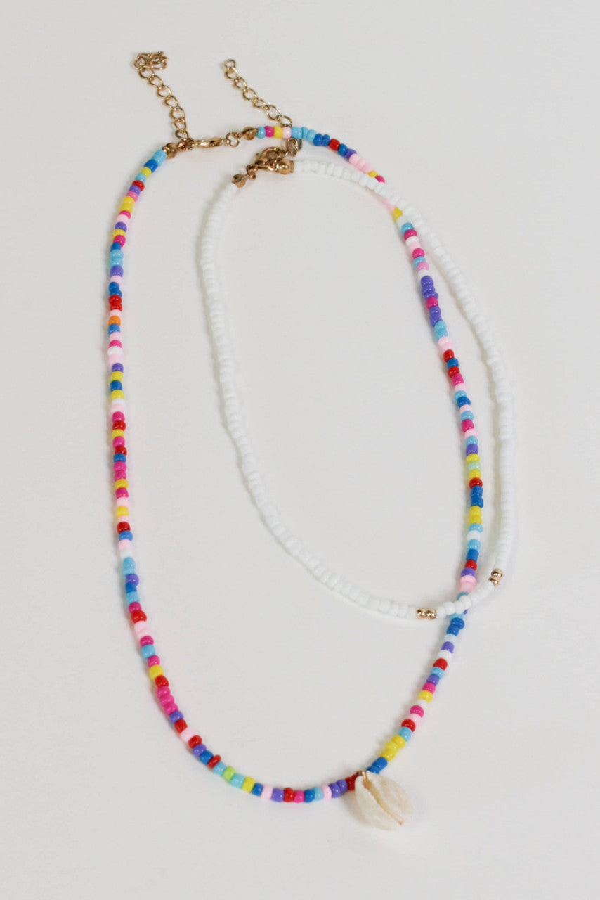 2-Piece Bead & Shell Choker Set