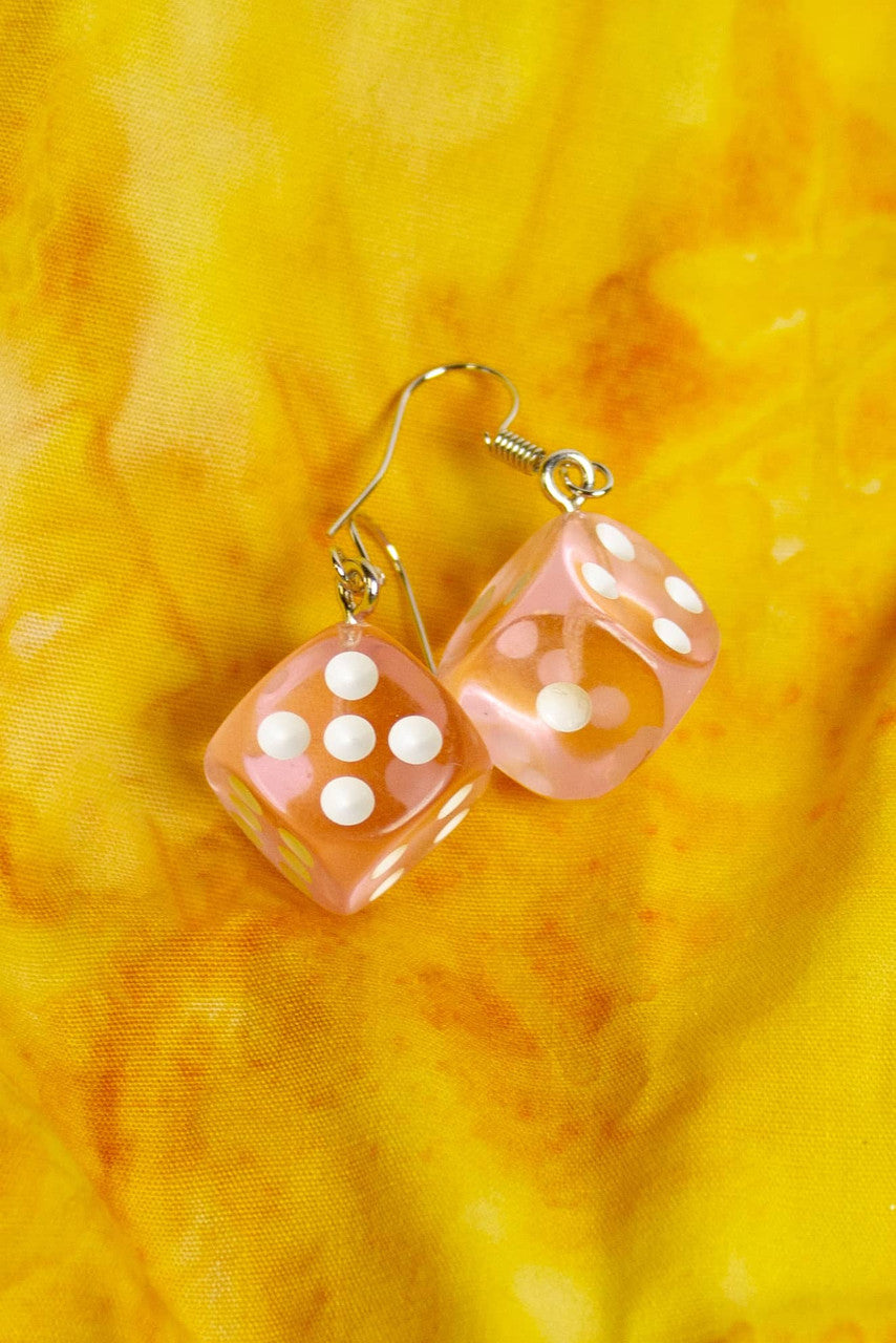 Pink Dice Earrings