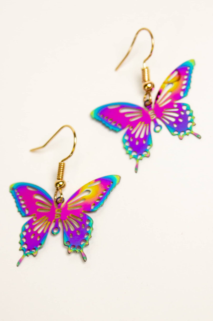Holographic Y2K Butterfly Earrings
