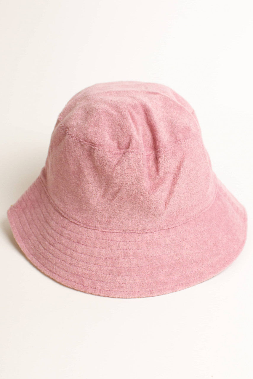 Pink Terry Cloth Bucket Hat